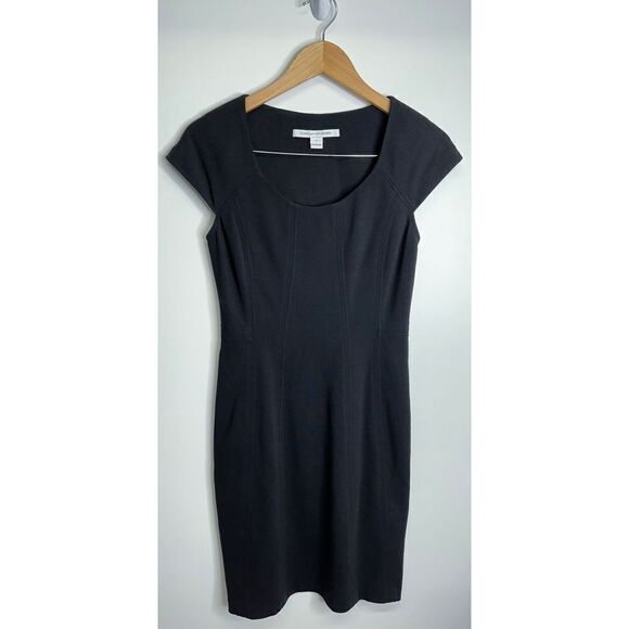 Diane Von Furstenberg Midi Pencil Dress Womens Size 6 Black - Picture 2 of 9